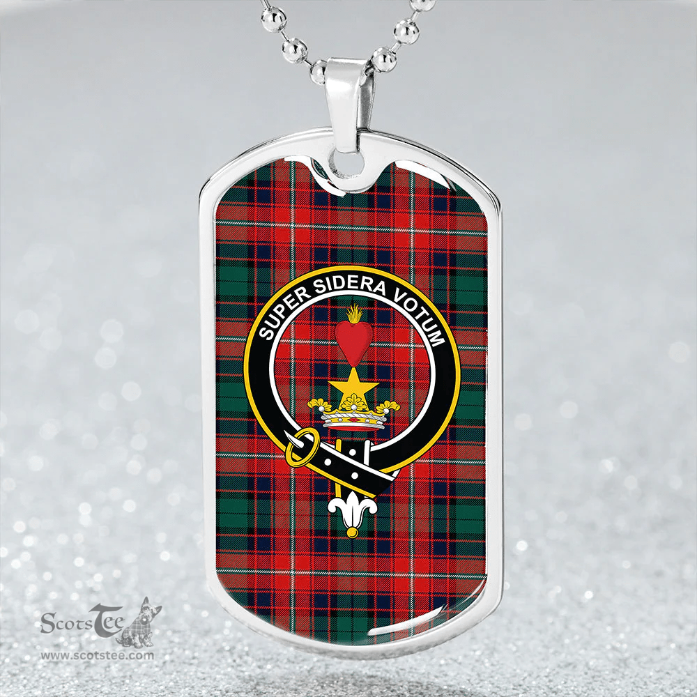 ScottishPlaid Rattray of Lude Modern Clan Tartan Dog Tag Necklace - Crest Classic Scottish Plaid Tartan Plaid