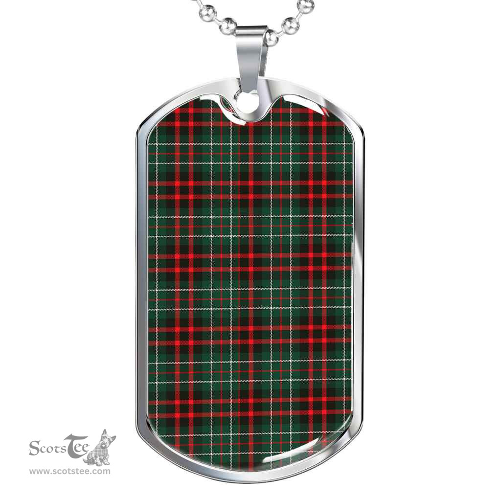 Scottish MacDiarmid Modern Clan Tartan Dog Tag Necklace - Classic Scottish Plaid Tartan Plaid