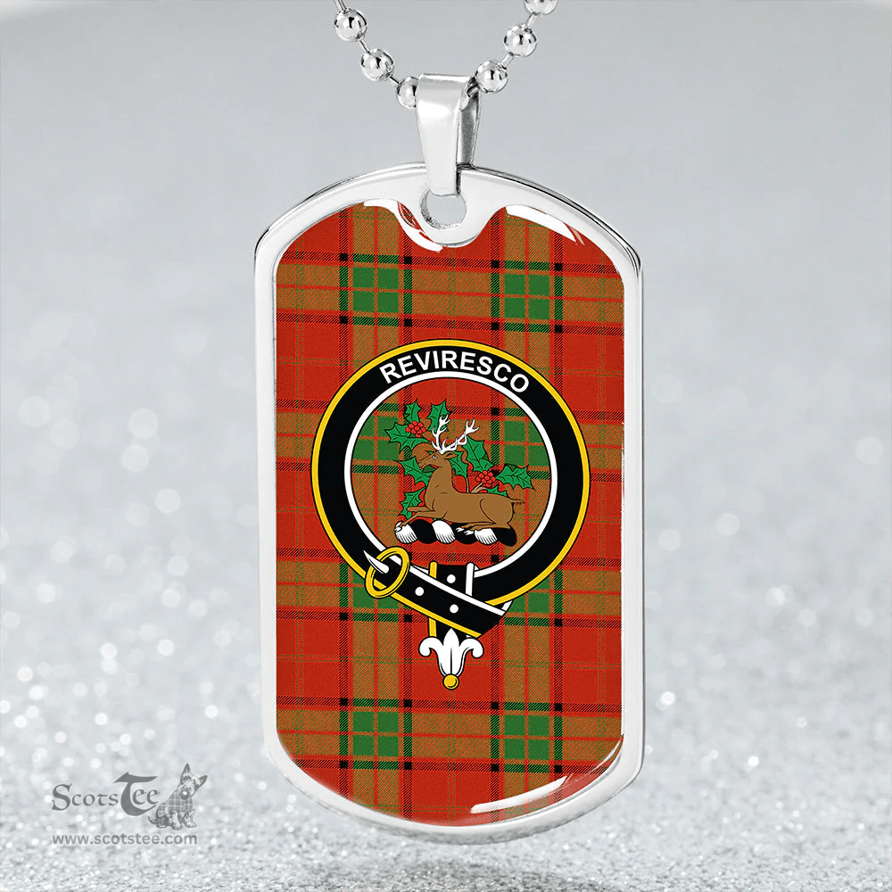 ScottishPlaid Maxwell Ancient Clan Tartan Dog Tag Necklace - Crest Classic Scottish Plaid Tartan Plaid