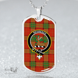 ScottishPlaid Maxwell Ancient Clan Tartan Dog Tag Necklace - Crest Classic Scottish Plaid Tartan Plaid