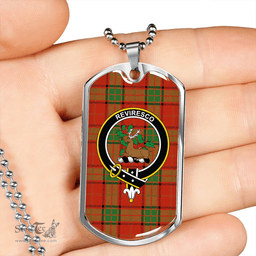 ScottishPlaid Maxwell Ancient Clan Tartan Dog Tag Necklace - Crest Classic Scottish Plaid Tartan Plaid