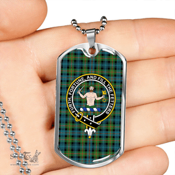 ScottishPlaid Murray of Atholl (Murray) Ancient Clan Tartan Dog Tag Necklace - Crest Classic Scottish Plaid Tartan Plaid