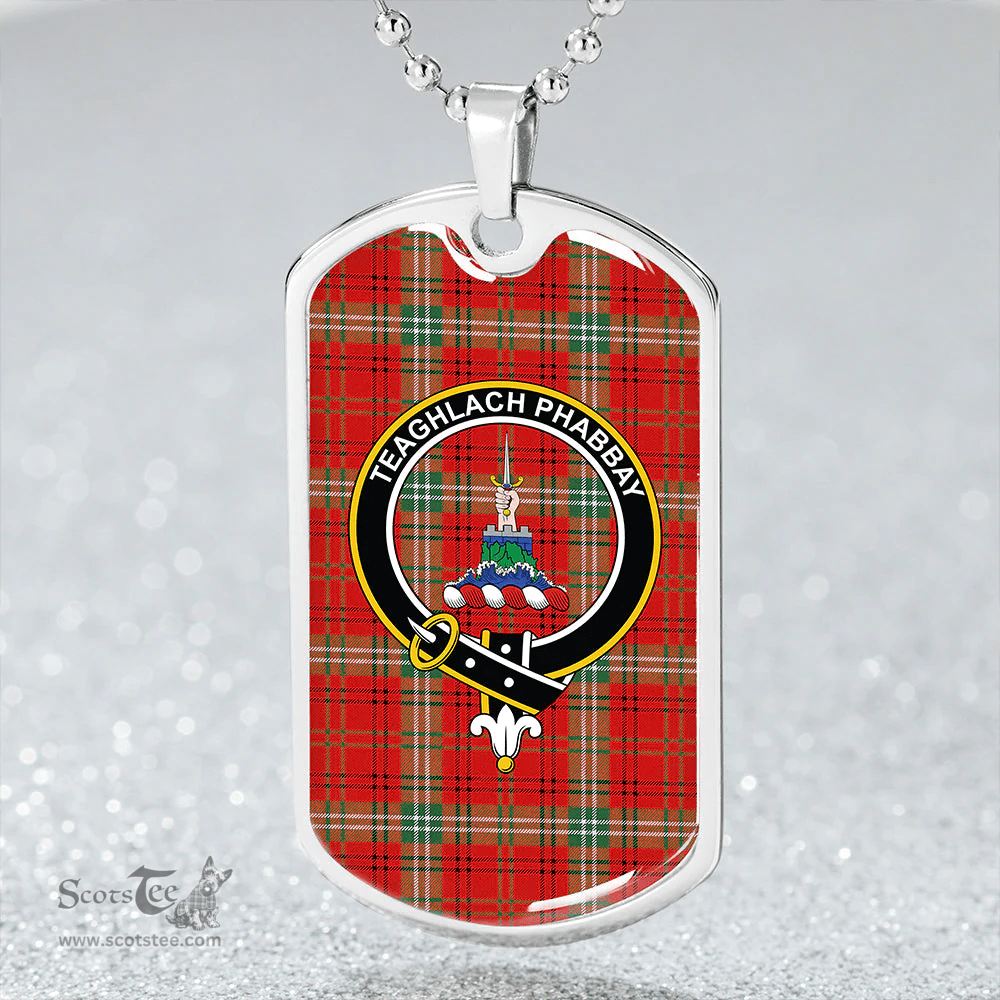 ScottishPlaid Morrison Modern Clan Tartan Dog Tag Necklace - Crest Classic Scottish Plaid Tartan Plaid