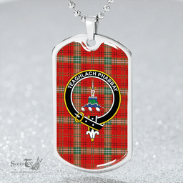 ScottishPlaid Morrison Modern Clan Tartan Dog Tag Necklace - Crest Classic Scottish Plaid Tartan Plaid