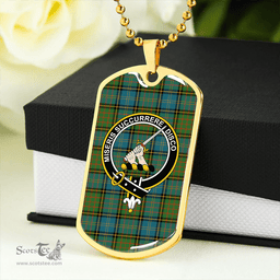 ScottishPlaid MacMillan Hunting Ancient Clan Tartan Dog Tag Necklace - Crest Classic Scottish Plaid Tartan Plaid