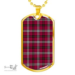 Scottish Little Clan Tartan Dog Tag Necklace - Classic Scottish Plaid Tartan Plaid