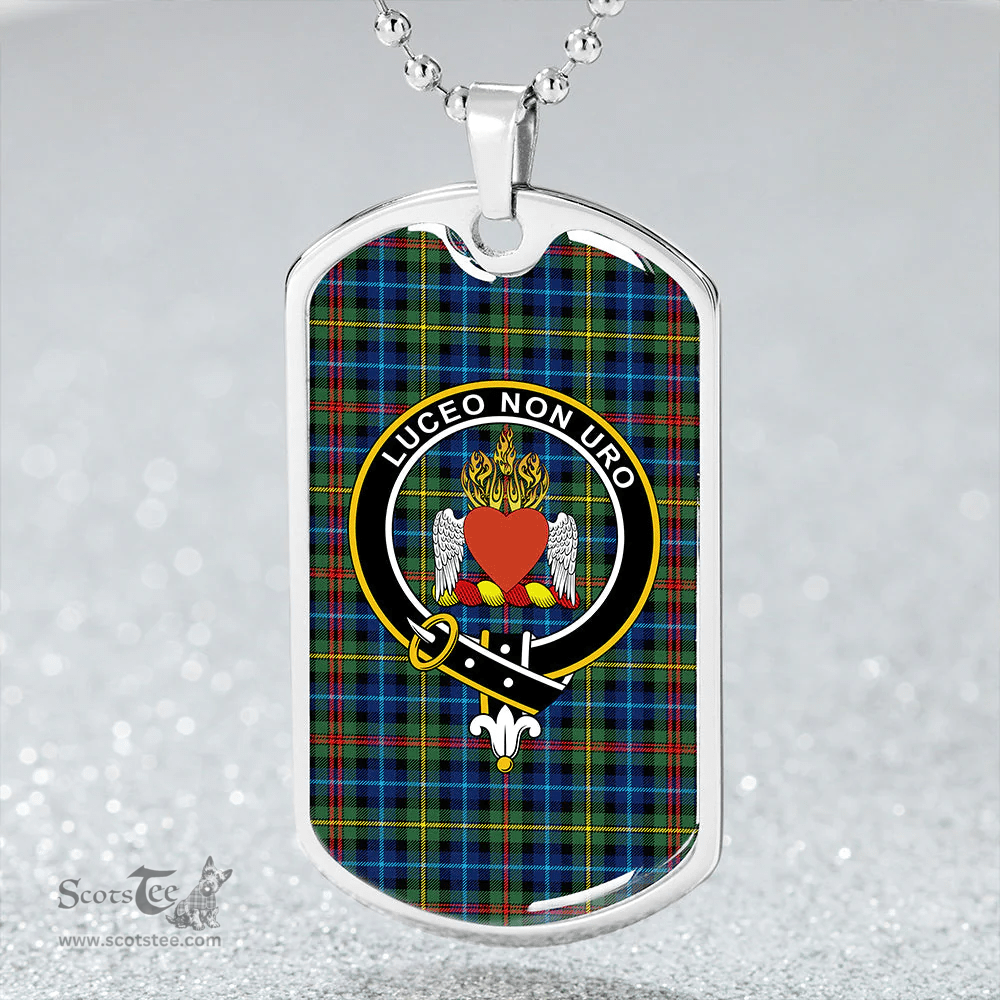 ScottishPlaid Smith (Gow Hunting) Modern Clan Tartan Dog Tag Necklace - Crest Classic Scottish Plaid Tartan Plaid