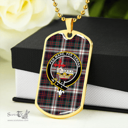ScottishPlaid MacDonald Dress (Donald Dress) Clan Tartan Dog Tag Necklace - Crest Classic Scottish Plaid Tartan Plaid