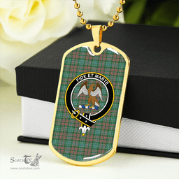 ScottishPlaid Ralston US Ancient Clan Tartan Dog Tag Necklace - Crest Classic Scottish Plaid Tartan Plaid