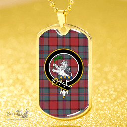 ScottishPlaid Plummer Weathered Clan Tartan Dog Tag Necklace - Crest Classic Scottish Plaid Tartan Plaid