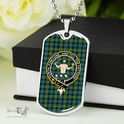 ScottishPlaid Murray of Atholl (Murray) Ancient Clan Tartan Dog Tag Necklace - Crest Classic Scottish Plaid Tartan Plaid