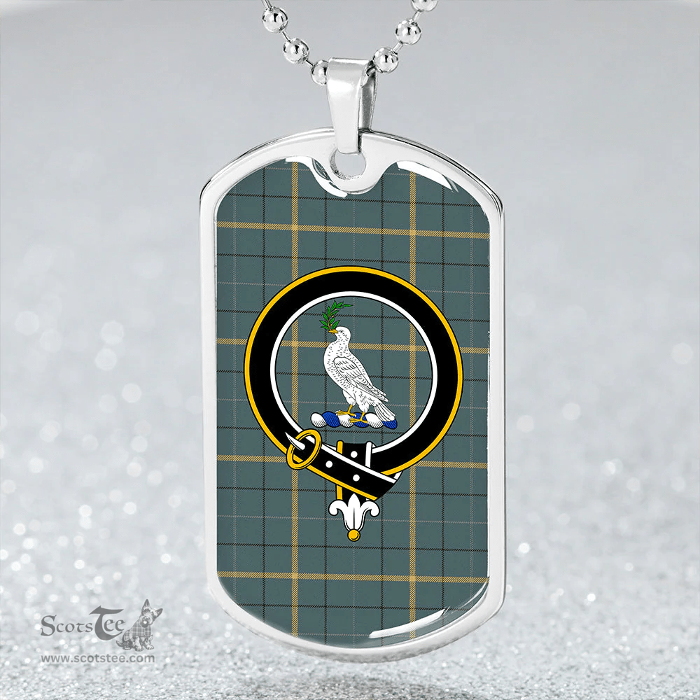 ScottishPlaid Pearson Weathered Clan Tartan Dog Tag Necklace - Crest Classic Scottish Plaid Tartan Plaid
