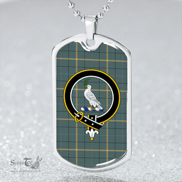 ScottishPlaid Pearson Weathered Clan Tartan Dog Tag Necklace - Crest Classic Scottish Plaid Tartan Plaid
