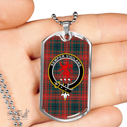 ScottishPlaid Wilson Modern Clan Tartan Dog Tag Necklace - Crest Classic Scottish Plaid Tartan Plaid