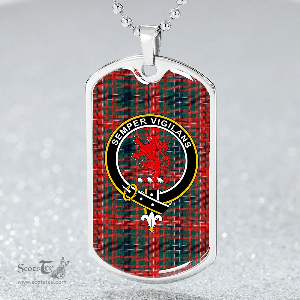 ScottishPlaid Wilson Modern Clan Tartan Dog Tag Necklace - Crest Classic Scottish Plaid Tartan Plaid