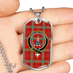 ScottishPlaid Morrison Modern Clan Tartan Dog Tag Necklace - Crest Classic Scottish Plaid Tartan Plaid