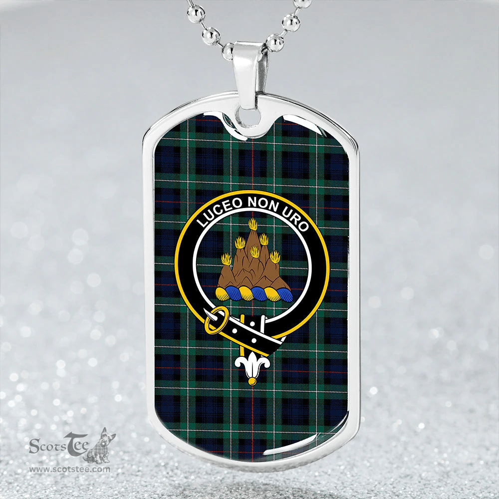ScottishPlaid MacKenzie (Seaforth) Highland No 2 Modern Clan Tartan Dog Tag Necklace - Crest Classic Scottish Plaid Tartan Plaid