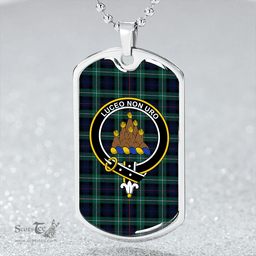 ScottishPlaid MacKenzie (Seaforth) Highland No 2 Modern Clan Tartan Dog Tag Necklace - Crest Classic Scottish Plaid Tartan Plaid