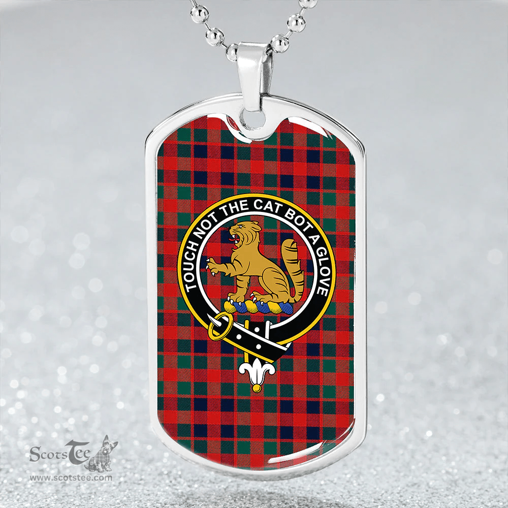 ScottishPlaid MacGowan (Gow) Modern Clan Tartan Dog Tag Necklace - Crest Classic Scottish Plaid Tartan Plaid
