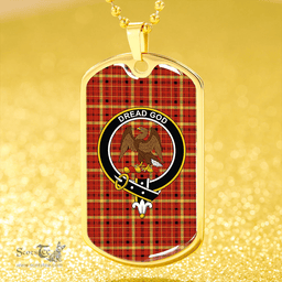 ScottishPlaid Munro Culloden Ancient Clan Tartan Dog Tag Necklace - Crest Classic Scottish Plaid Tartan Plaid