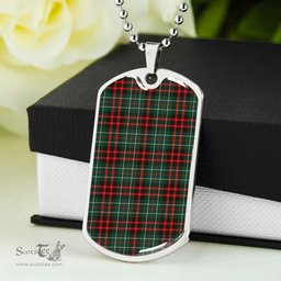 Scottish MacDiarmid Modern Clan Tartan Dog Tag Necklace - Classic Scottish Plaid Tartan Plaid