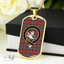 ScottishPlaid Plummer Weathered Clan Tartan Dog Tag Necklace - Crest Classic Scottish Plaid Tartan Plaid