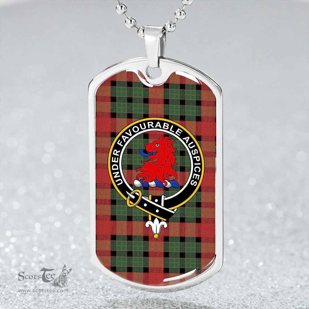 ScottishPlaid Murdoch Ancient Clan Tartan Dog Tag Necklace - Crest Classic Scottish Plaid Tartan Plaid
