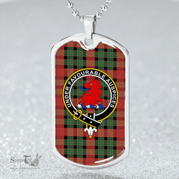 ScottishPlaid Murdoch Ancient Clan Tartan Dog Tag Necklace - Crest Classic Scottish Plaid Tartan Plaid
