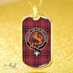 ScottishPlaid MacKintosh Plaid Weathered Clan Tartan Dog Tag Necklace - Crest Classic Scottish Plaid Tartan Plaid