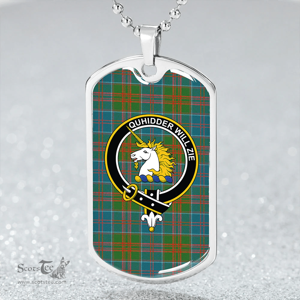 ScottishPlaid Stewart of Appin Hunting Ancient Clan Tartan Dog Tag Necklace - Crest Classic Scottish Plaid Tartan Plaid
