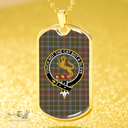 ScottishPlaid MacKintosh #2 Ancient Clan Tartan Dog Tag Necklace - Crest Classic Scottish Plaid Tartan Plaid