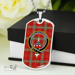 ScottishPlaid Morrison Modern Clan Tartan Dog Tag Necklace - Crest Classic Scottish Plaid Tartan Plaid