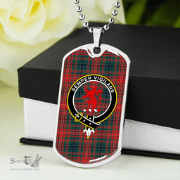 ScottishPlaid Wilson Modern Clan Tartan Dog Tag Necklace - Crest Classic Scottish Plaid Tartan Plaid