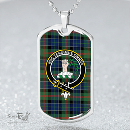 ScottishPlaid Paterson Modern Clan Tartan Dog Tag Necklace - Crest Classic Scottish Plaid Tartan Plaid
