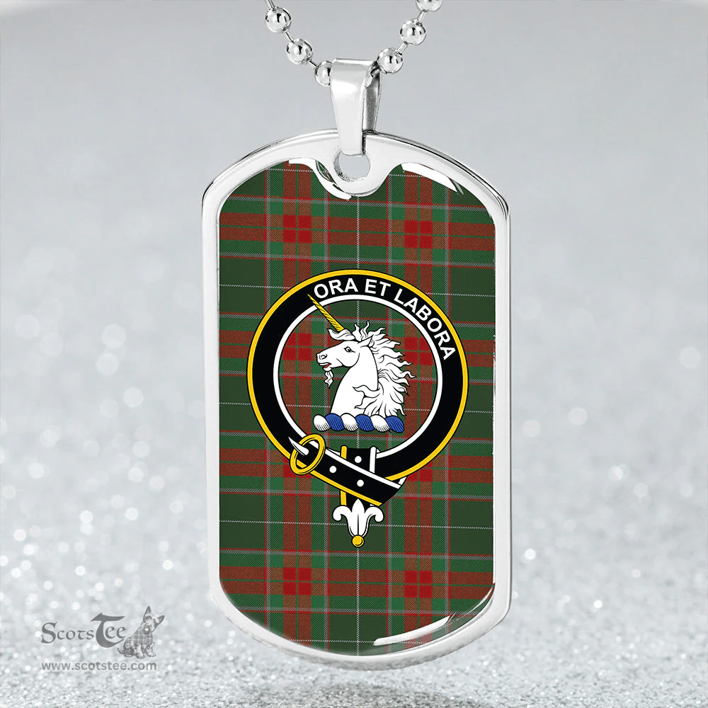 ScottishPlaid Ramsay Green Modern Clan Tartan Dog Tag Necklace - Crest Classic Scottish Plaid Tartan Plaid