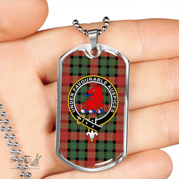 ScottishPlaid Murdoch Ancient Clan Tartan Dog Tag Necklace - Crest Classic Scottish Plaid Tartan Plaid