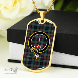 ScottishPlaid Rankin (Dalgliesh) Modern Clan Tartan Dog Tag Necklace - Crest Classic Scottish Plaid Tartan Plaid