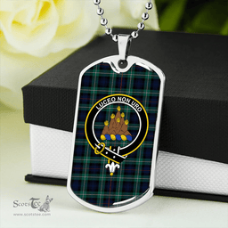 ScottishPlaid MacKenzie (Seaforth) Highland No 2 Modern Clan Tartan Dog Tag Necklace - Crest Classic Scottish Plaid Tartan Plaid