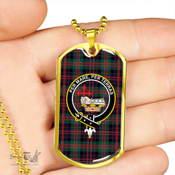 ScottishPlaid MacDonald (Donald) Modern Clan Tartan Dog Tag Necklace - Crest Classic Scottish Plaid Tartan Plaid