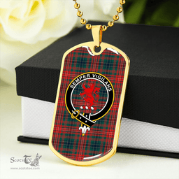 ScottishPlaid Wilson Modern Clan Tartan Dog Tag Necklace - Crest Classic Scottish Plaid Tartan Plaid