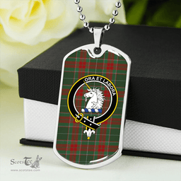 ScottishPlaid Ramsay Green Modern Clan Tartan Dog Tag Necklace - Crest Classic Scottish Plaid Tartan Plaid