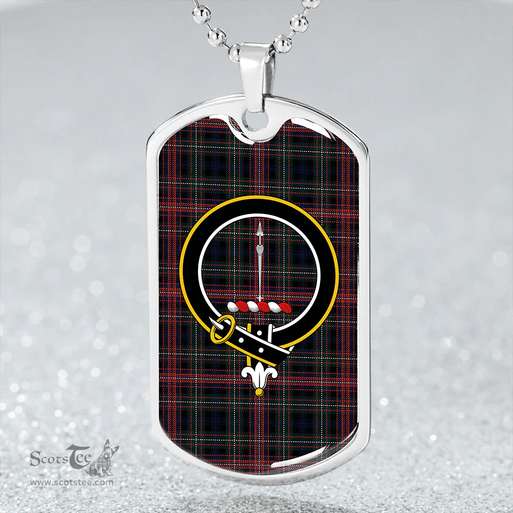 ScottishPlaid Rankin / Rankine Modern Clan Tartan Dog Tag Necklace - Crest Classic Scottish Plaid Tartan Plaid