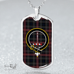 ScottishPlaid Rankin / Rankine Modern Clan Tartan Dog Tag Necklace - Crest Classic Scottish Plaid Tartan Plaid