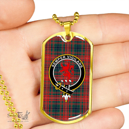 ScottishPlaid Wilson Modern Clan Tartan Dog Tag Necklace - Crest Classic Scottish Plaid Tartan Plaid