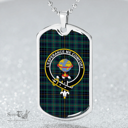 ScottishPlaid Nairn #2 Modern Clan Tartan Dog Tag Necklace - Crest Classic Scottish Plaid Tartan Plaid
