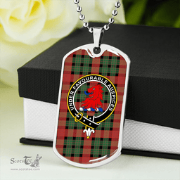 ScottishPlaid Murdoch Ancient Clan Tartan Dog Tag Necklace - Crest Classic Scottish Plaid Tartan Plaid