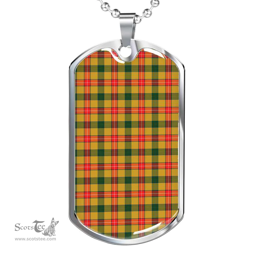 Scottish Baxter Clan Tartan Dog Tag Necklace - Classic Scottish Plaid Tartan Plaid