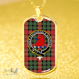 ScottishPlaid Murdoch Ancient Clan Tartan Dog Tag Necklace - Crest Classic Scottish Plaid Tartan Plaid