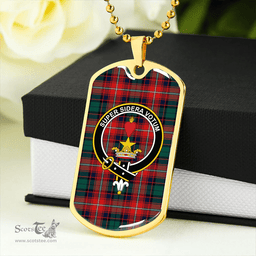 ScottishPlaid Rattray of Lude Modern Clan Tartan Dog Tag Necklace - Crest Classic Scottish Plaid Tartan Plaid