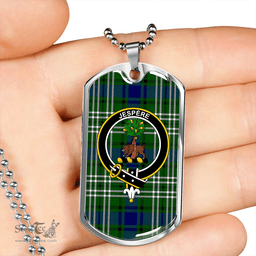 ScottishPlaid Swinton Clan Tartan Dog Tag Necklace - Crest Classic Scottish Plaid Tartan Plaid